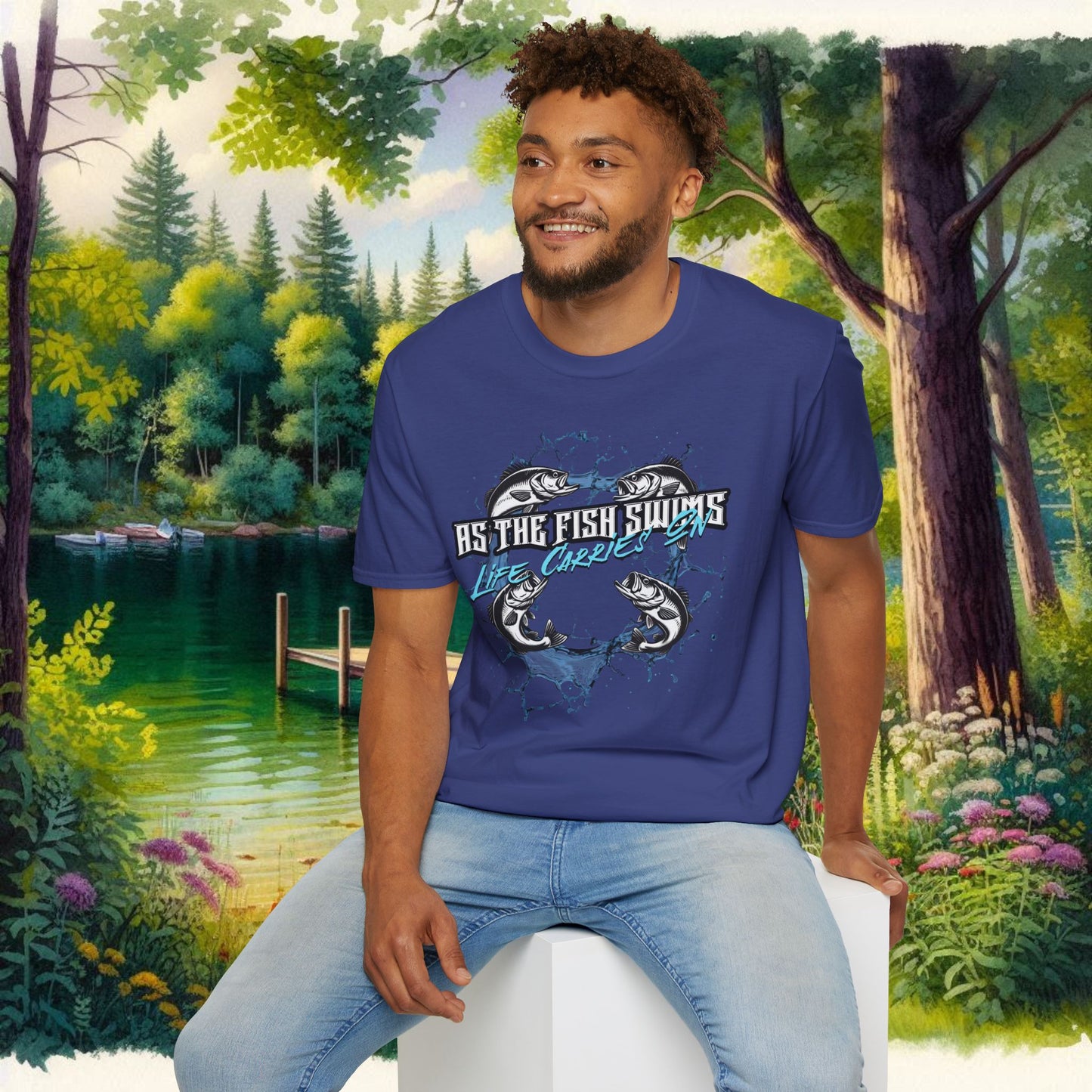 As the Fish Swims T-Shirt BBS Design