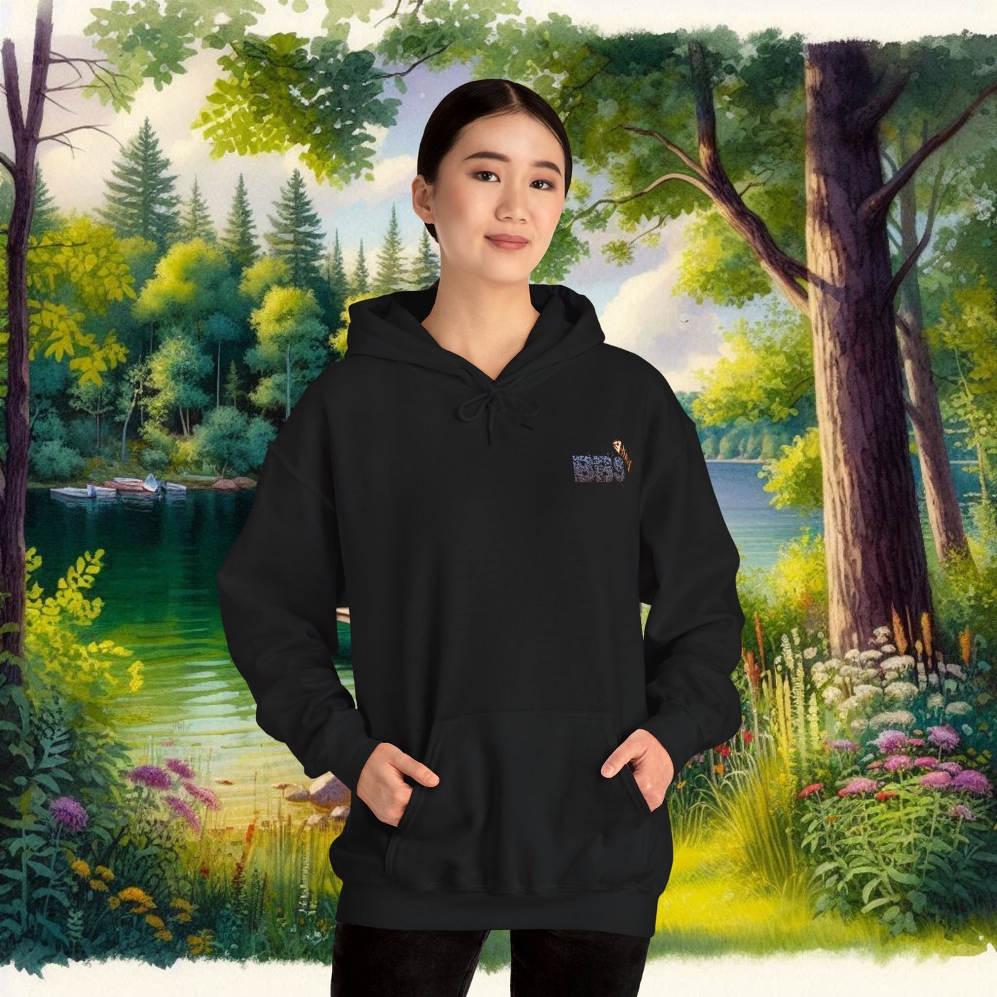 BBS Woodcut Bass Heavy Blend™ Hooded Sweatshirt