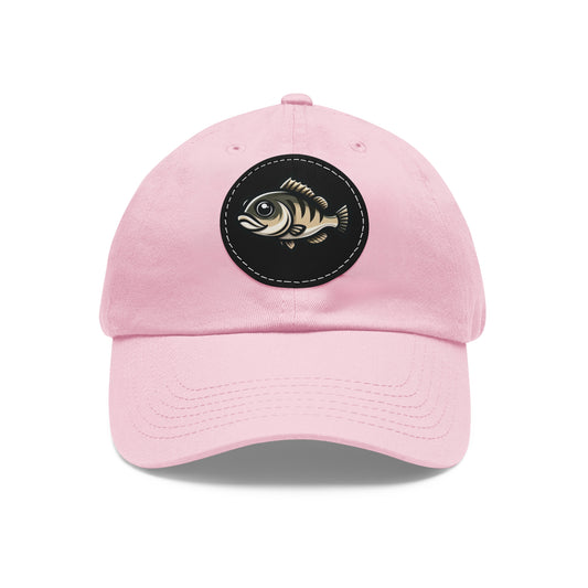Hat - Mascot Bass Leather Patch Dad Hat (Round)