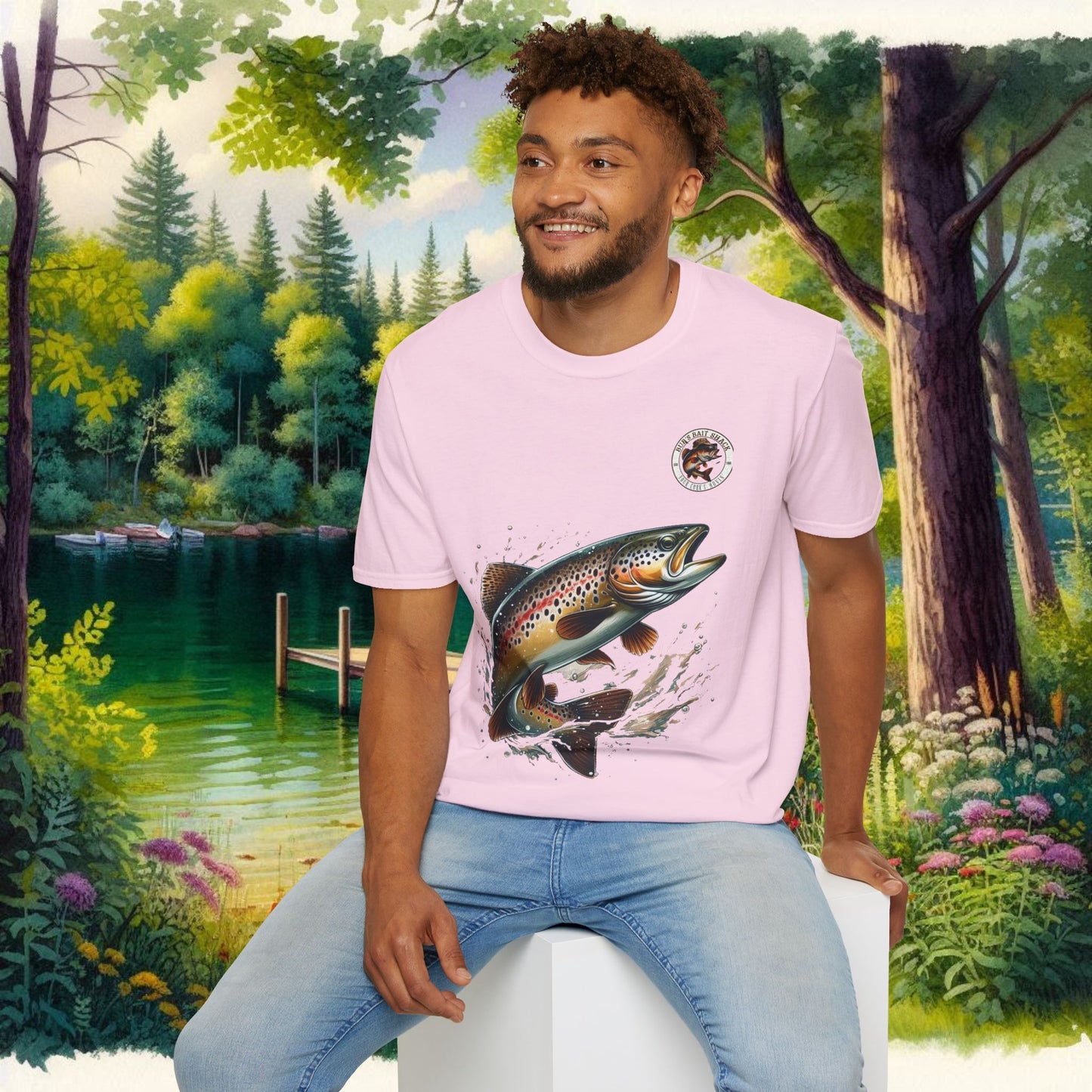 Rainbow Trout BBS                                                Unisex Softstyle T-Shirt