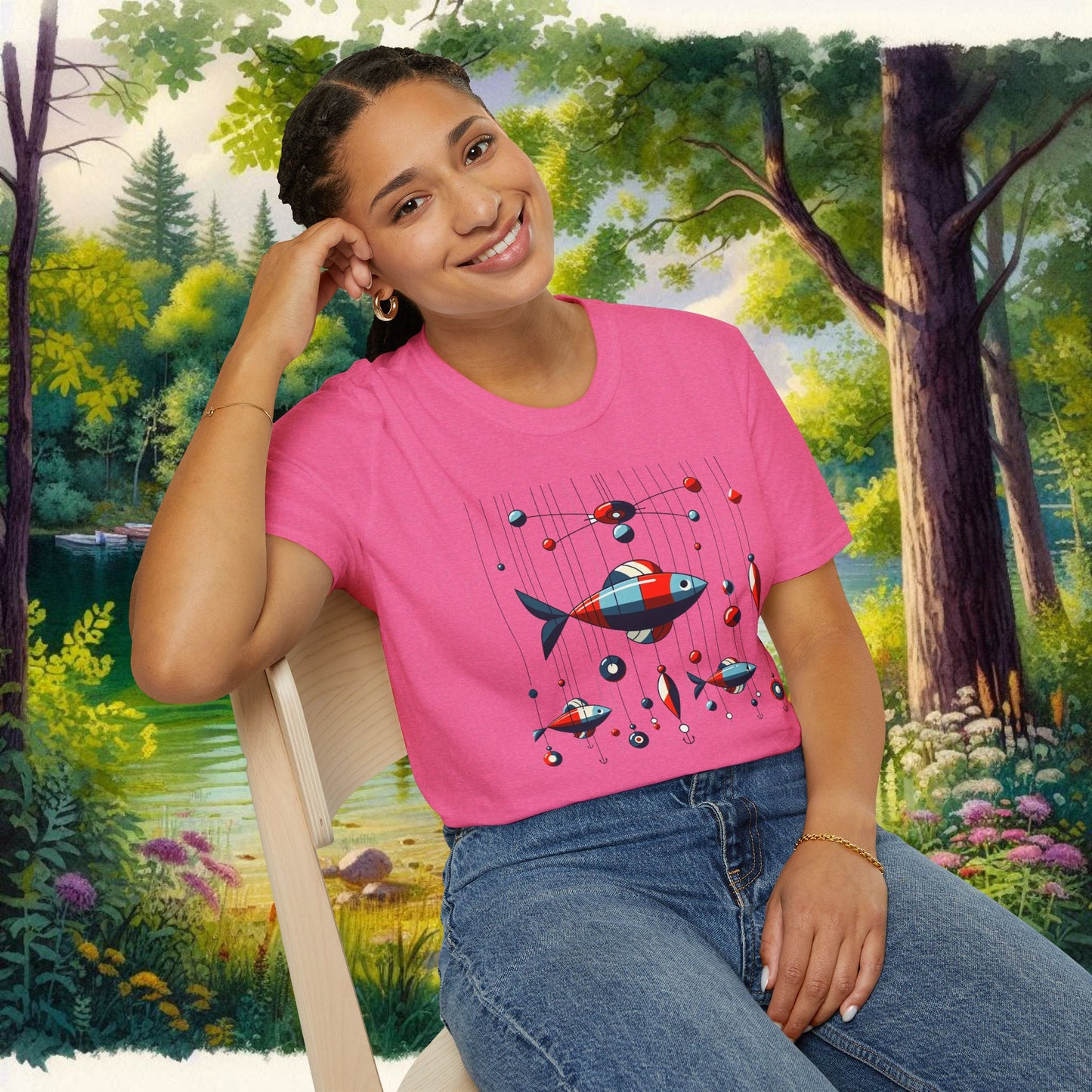 Mobile Fishing Unisex Softstyle T-Shirt