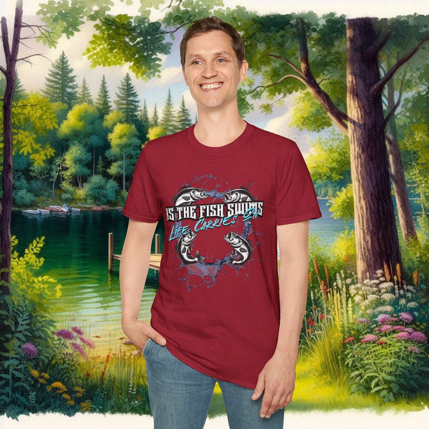 As the Fish Swims T-Shirt BBS Design