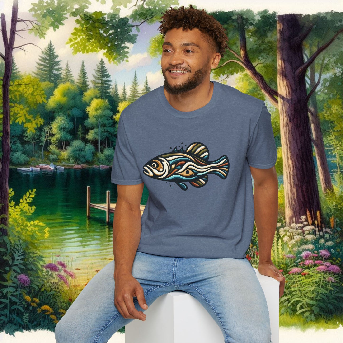 Painted Bass Shirt    Unisex Softstyle T-Shirt