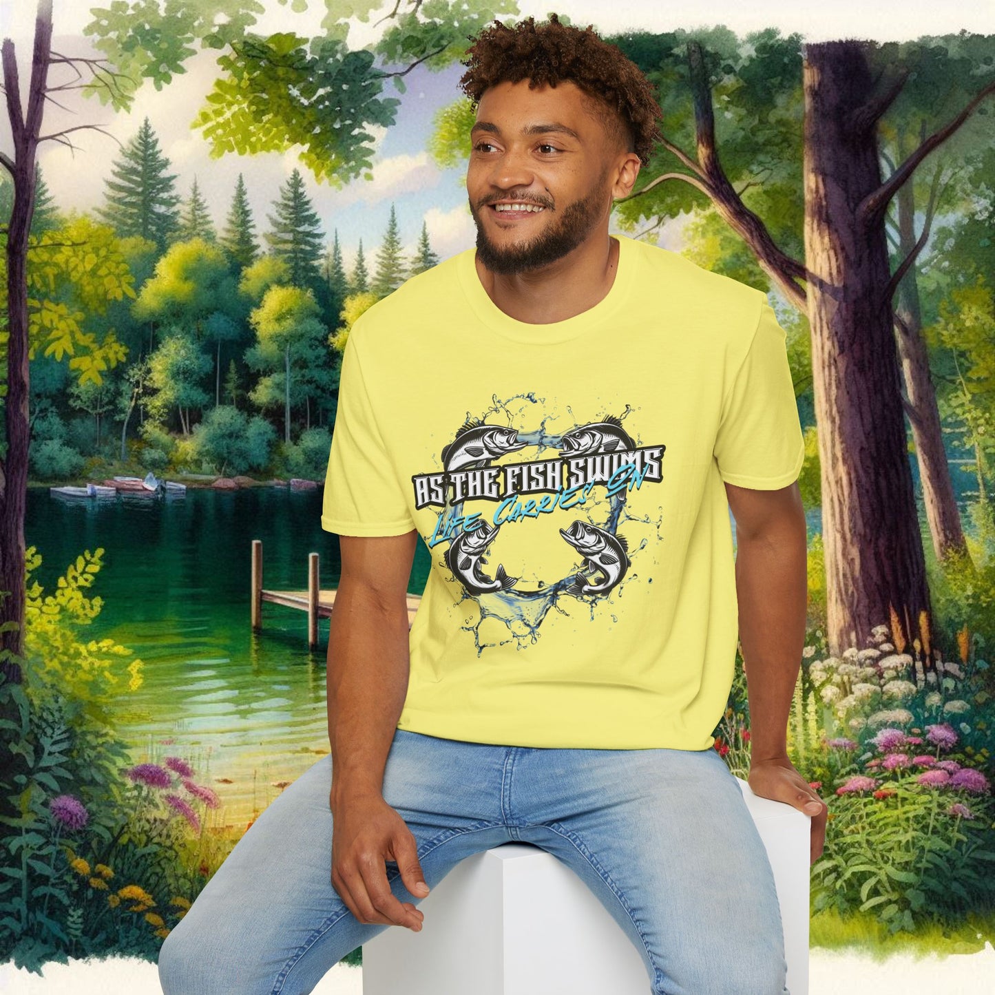 As the Fish Swims T-Shirt BBS Design
