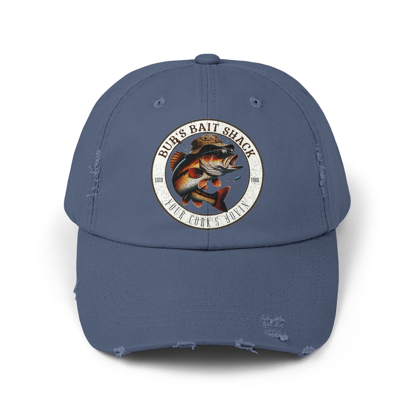 Bub's Bait shack Hat   Unisex Distressed Cap