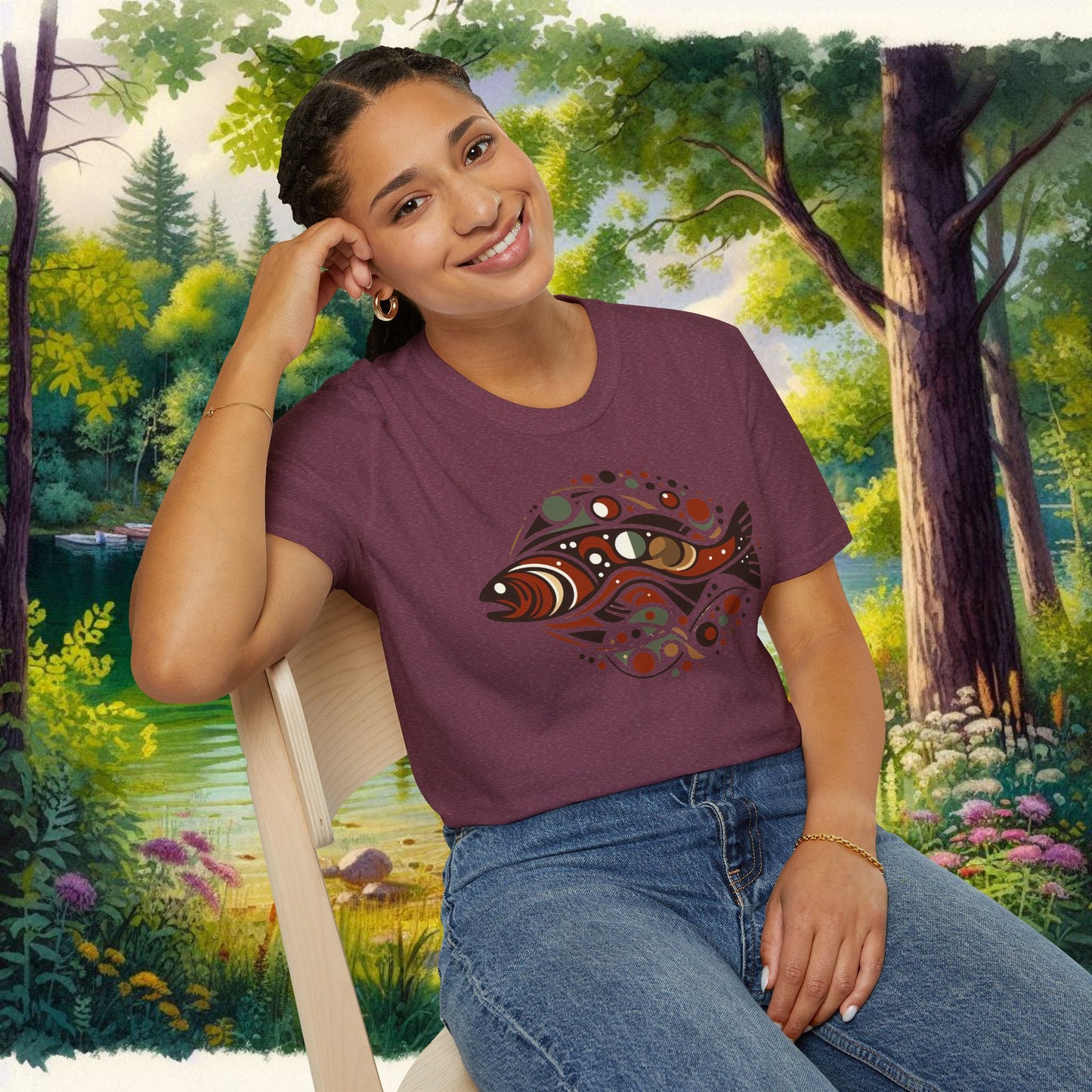 Brown Trout Calder Tee   Unisex Softstyle T-Shirt