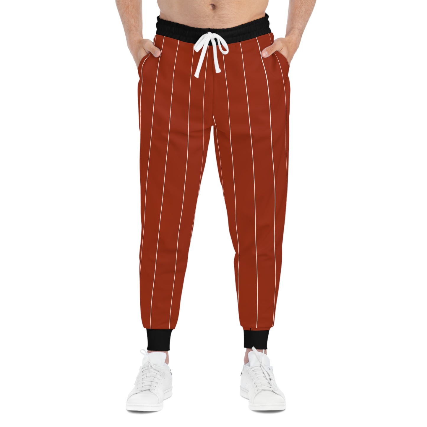 BBS Baseball Pants in Rust with White Pinstripes