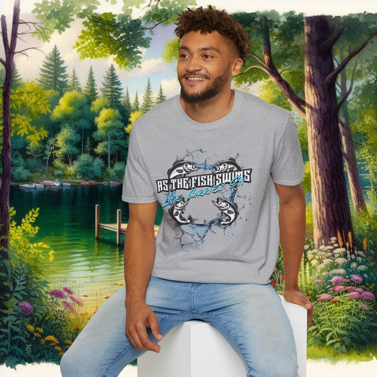 As the Fish Swims T-Shirt BBS Design