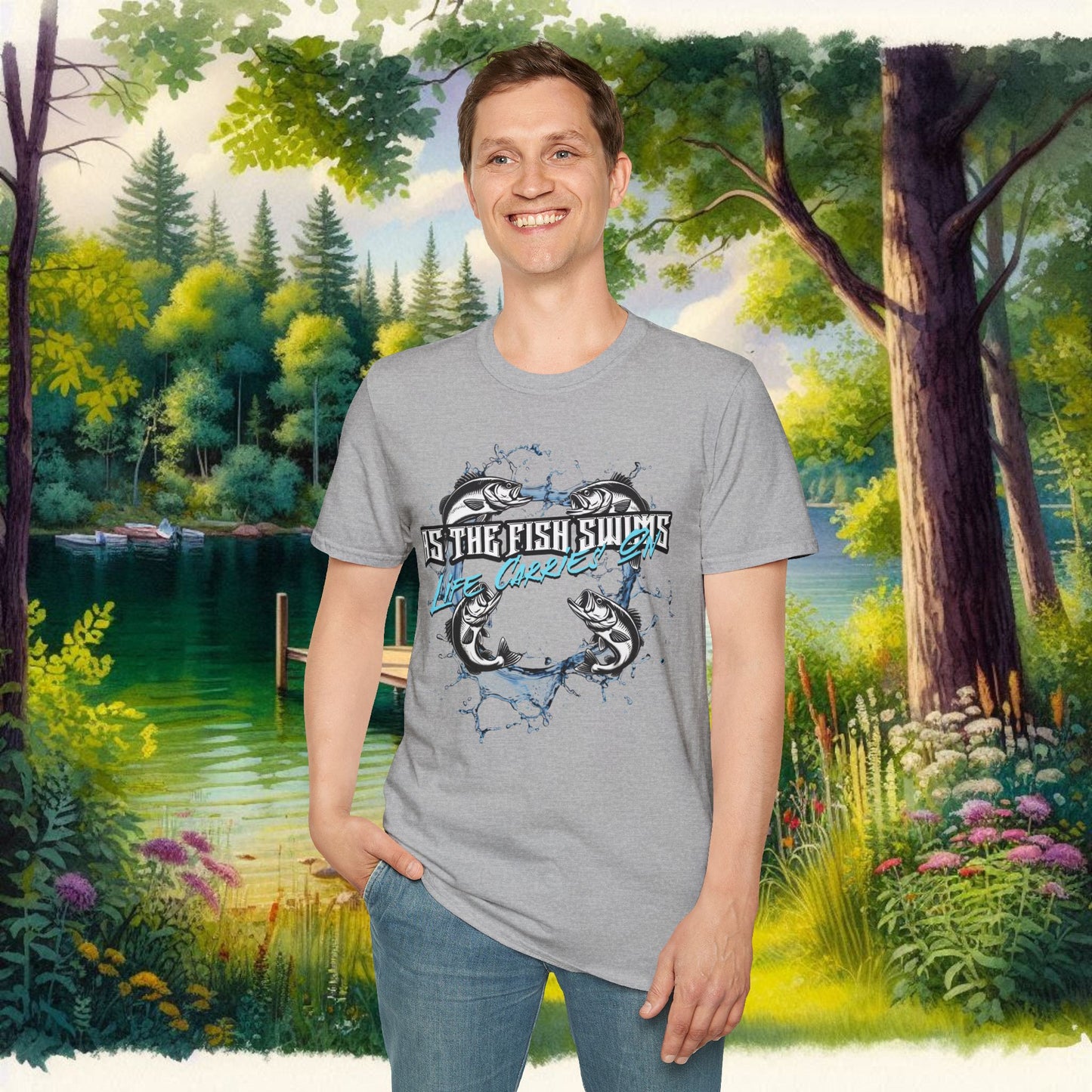As the Fish Swims T-Shirt BBS Design