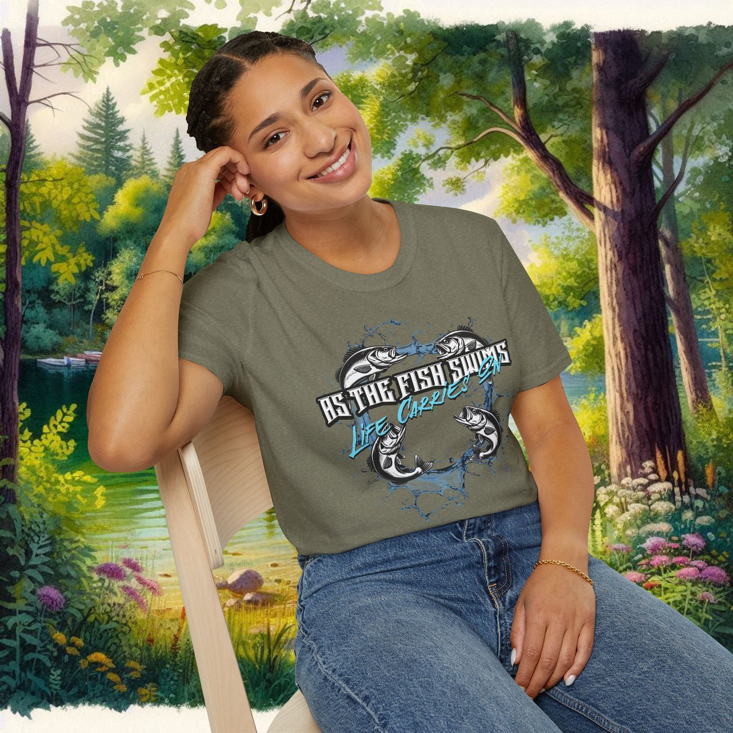 As the Fish Swims T-Shirt BBS Design