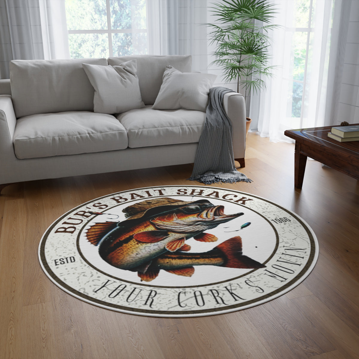 Click Bait Rugs Bub's Bait Shack Round Rug
