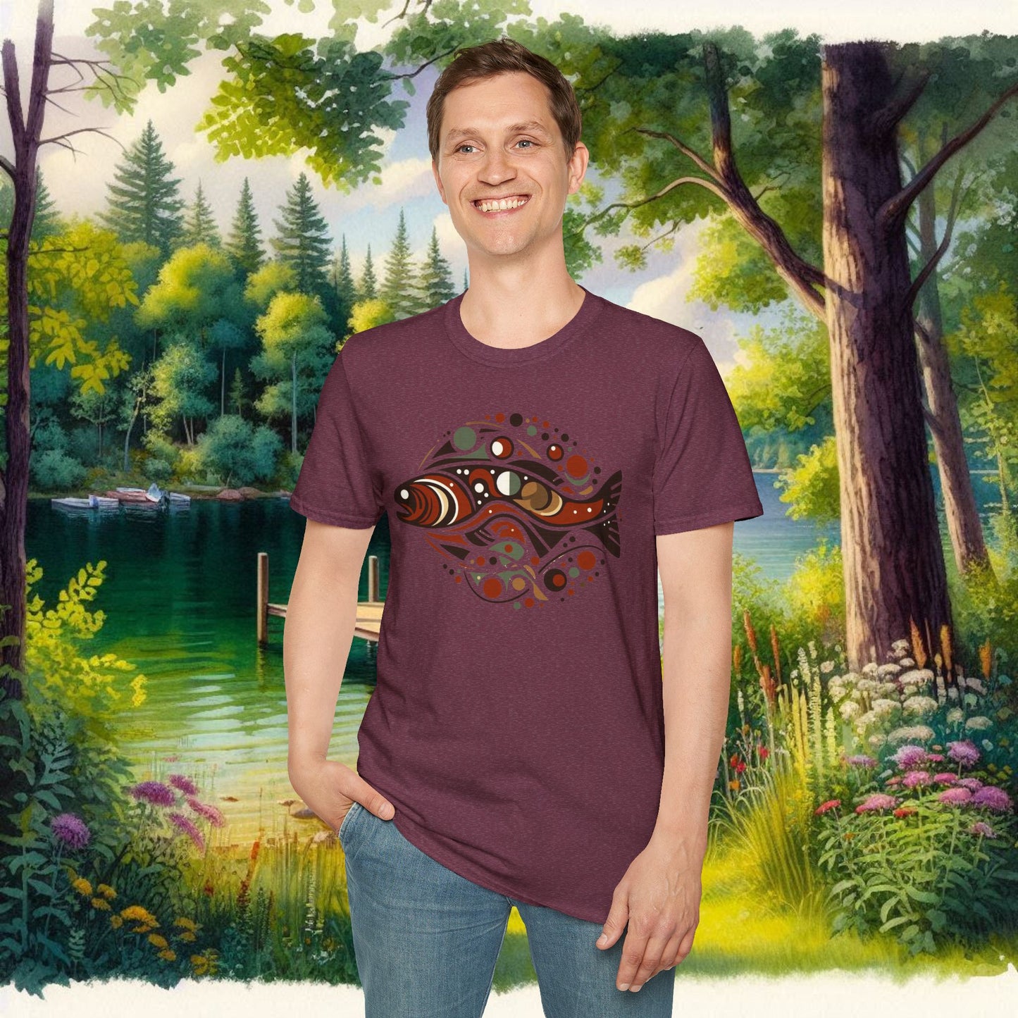 Brown Trout Calder Tee   Unisex Softstyle T-Shirt