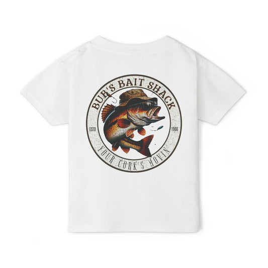 Bub's Bait Shack Heavy Cotton™ Toddler T-shirt with Back Image