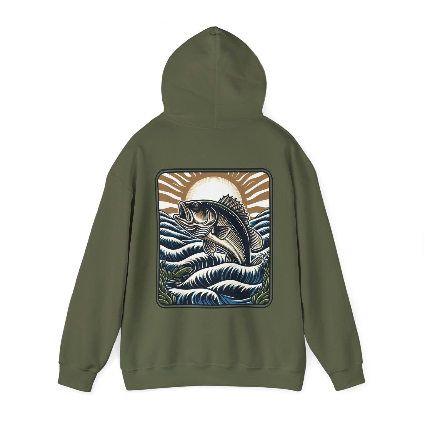 BBS Woodcut Bass Heavy Blend™ Hooded Sweatshirt