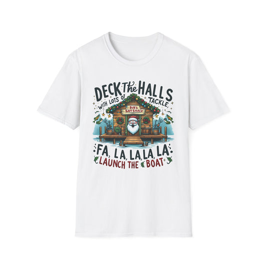 Christmas Tee - Unisex Softstyle T-Shirt - Deck the Halls Bub's Bait Shack