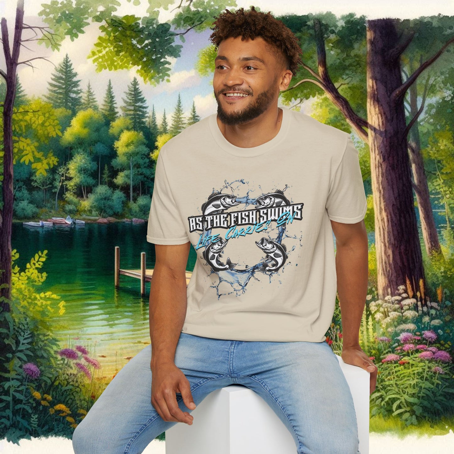 As the Fish Swims T-Shirt BBS Design