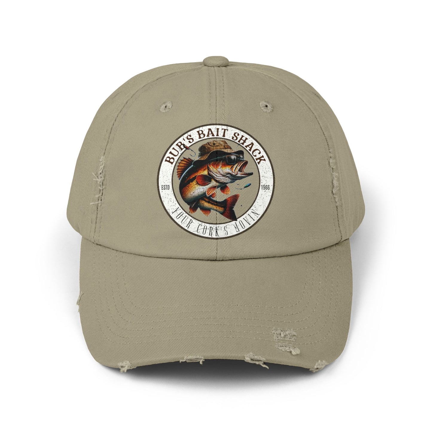 Bub's Bait shack Hat   Unisex Distressed Cap