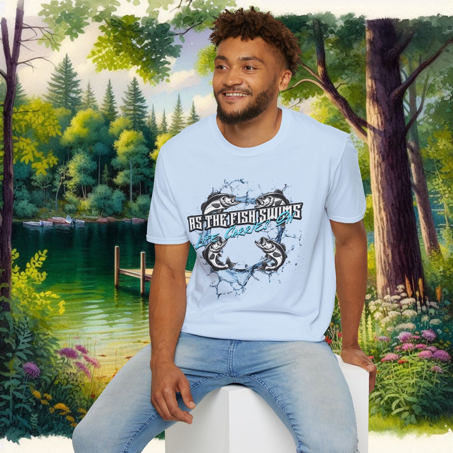 As the Fish Swims T-Shirt BBS Design