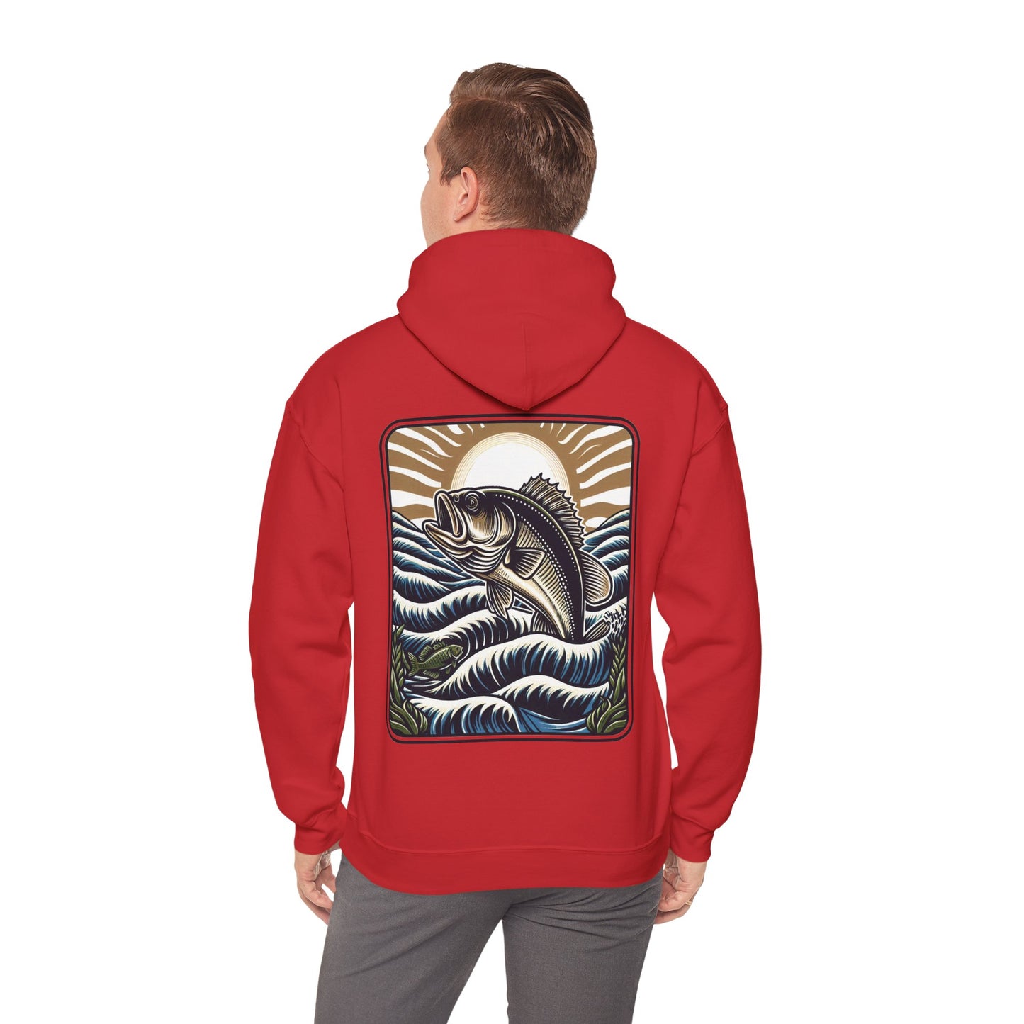 BBS Woodcut Bass Heavy Blend™ Hooded Sweatshirt